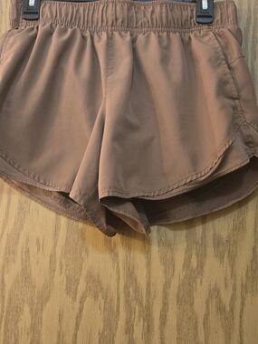 Athletic Works Rust Brown Elastic-Waist Athletic Shorts